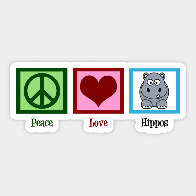 Peace Love Hippos Sticker by epiclovedesigns